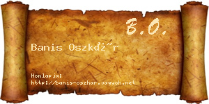Banis Oszkár névjegykártya